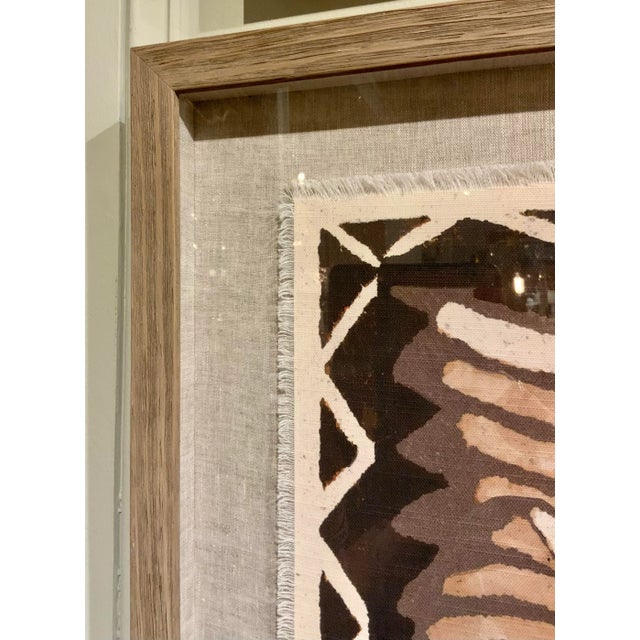Black and Brown Tribal Giclee on Canvas Shadowbox “Mohea” For Sale - Image 4 of 5