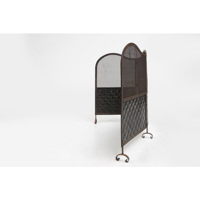 French Art Deco Wrought Iron Fireplace Screen, 1890s For Sale - Image 15 of 16