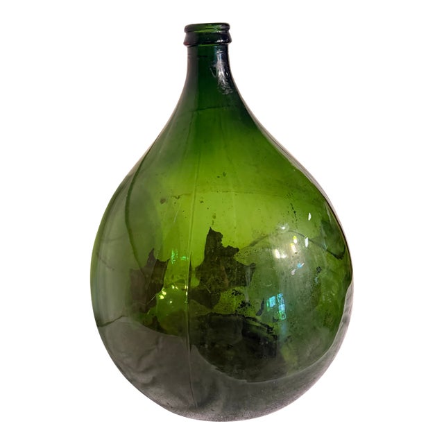 Large Antique Green Demijohn For Sale