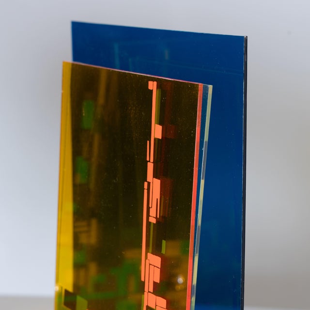 Postmodern Colored Acrylic Glass Photo Frames, 1980, Set of 3 For Sale - Image 3 of 9