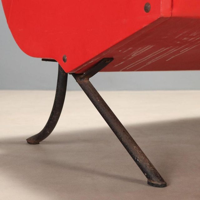 Vintage Sofa in Red Skai, 1960s For Sale - Image 9 of 13