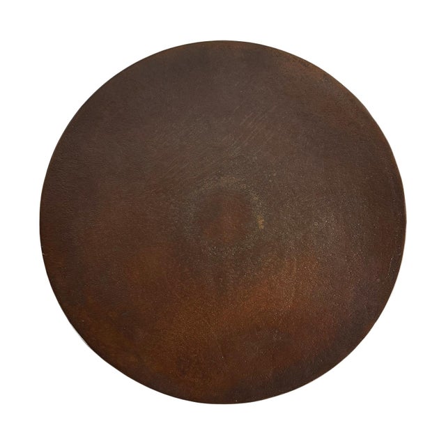 Modern Modern Industrial Fluted Bronzed Finish Side Table For Sale - Image 3 of 9