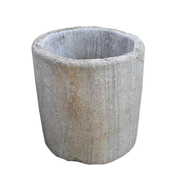 Vintage Old Chinese Granite Modern Planter Pot For Sale In Los Angeles - Image 6 of 6