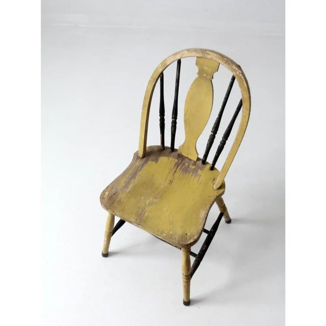 Early 20th Century Antique Painted Windsor Splat Back Chair For Sale - Image 5 of 12