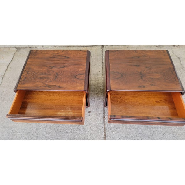 Scandinavian Modern Rosewood Nightstands by Westnofa a Pair For Sale - Image 9 of 12