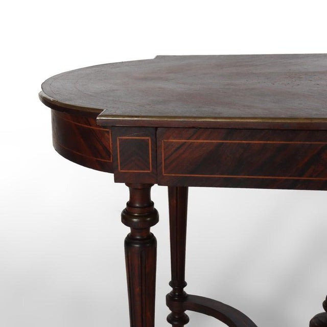Antique Louis XVI Rosewood, Marquetry & Inlaid Table With Drawer C1880 For Sale - Image 6 of 9