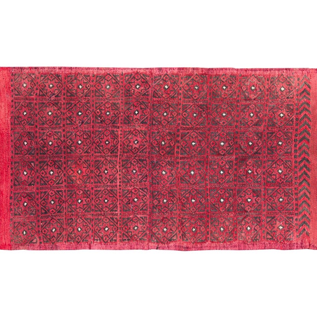 Ruby Red Vintage Turkish Kilim Rug For Sale - Image 8 of 15