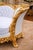 1970s Artisan Louis XVI Gold Beech White Leather Chaise-1 Pc For Sale - Image 6 of 9