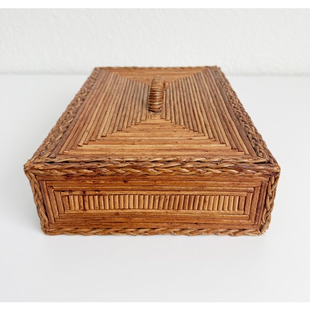 Handmade Bamboo & Braided Seagrass Box For Sale - Image 11 of 17
