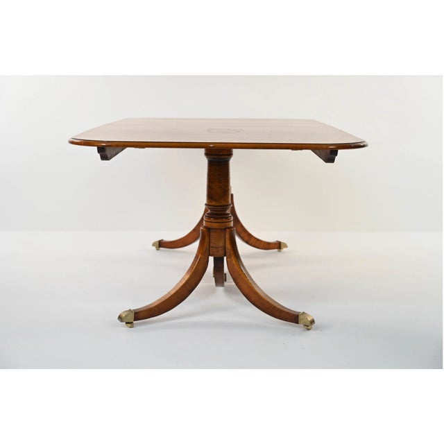 Early 21st Century Double Pedestal Rectangular English Traditional Extension Dining Table For Sale - Image 5 of 8