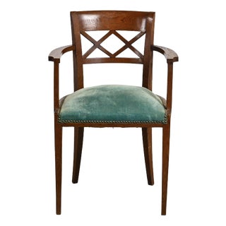 Art Deco Wooden Armchairs, France, 1940, Set of 4 For Sale