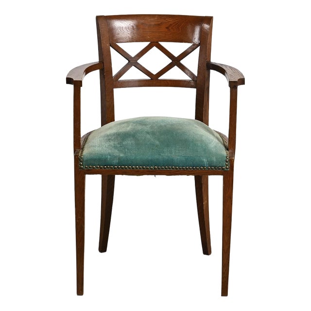 Art Deco Wooden Armchairs, France, 1940, Set of 4 For Sale