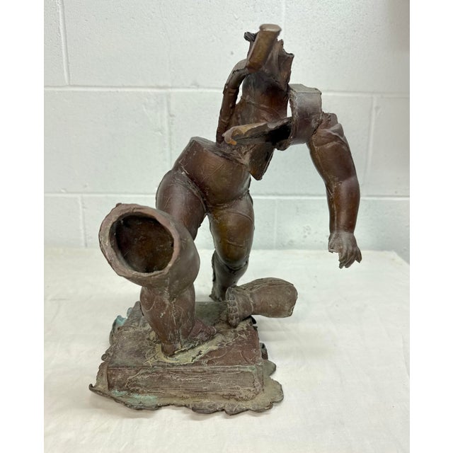 1980s Vintage Daniel Vance Bronze Brutalist Sculpture Statue Disarticulated Baby Doll For Sale - Image 5 of 14
