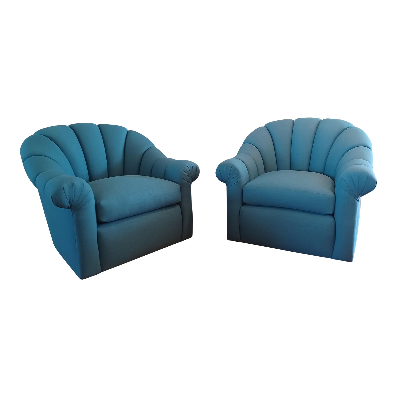 1980s Vintage A Rudin Swivel Lounge Chairs, Style 394 - a Pair | Chairish