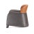 Bucket Brown & Gray Armchair with Low Headrest For Sale - Image 4 of 7