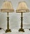 Great pair of antique French petite lamps . Vintage custom shades are stained inside, but can be included with no...