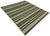 Mid-Century Modern Handmade Woolen Flat Weave Rug, Olive Green and White Striped Wool Rug - 8'x10' For Sale - Image 3 of 13