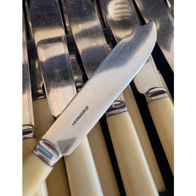 Antique Fish Cutlery Set in Original Case by Finnigans, 1890s For Sale - Image 4 of 6