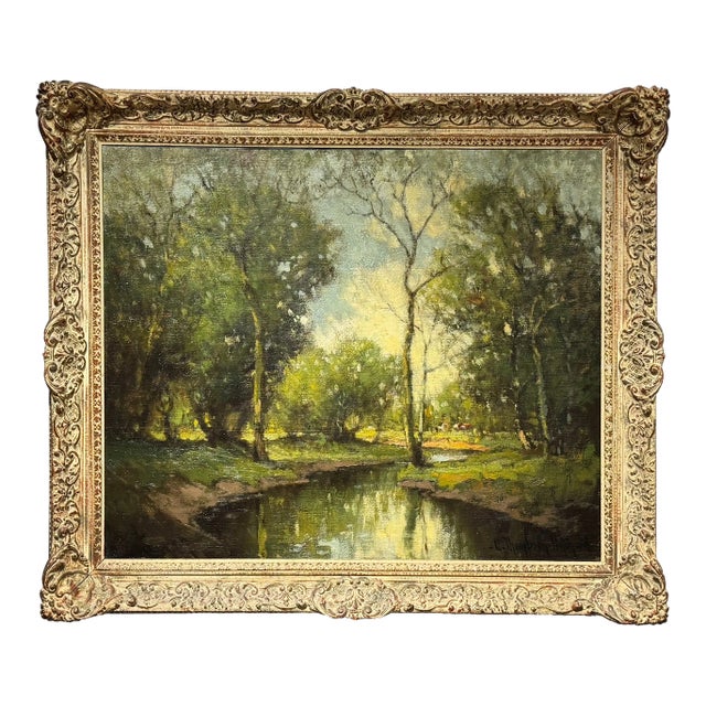 Oil Painting, River Landscape by George Thompson Pritchard For Sale