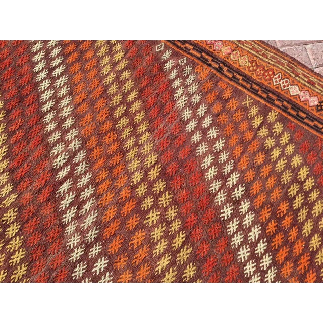Textile Vintage Turkish Kilim Rug - 67" X 119" For Sale - Image 7 of 11