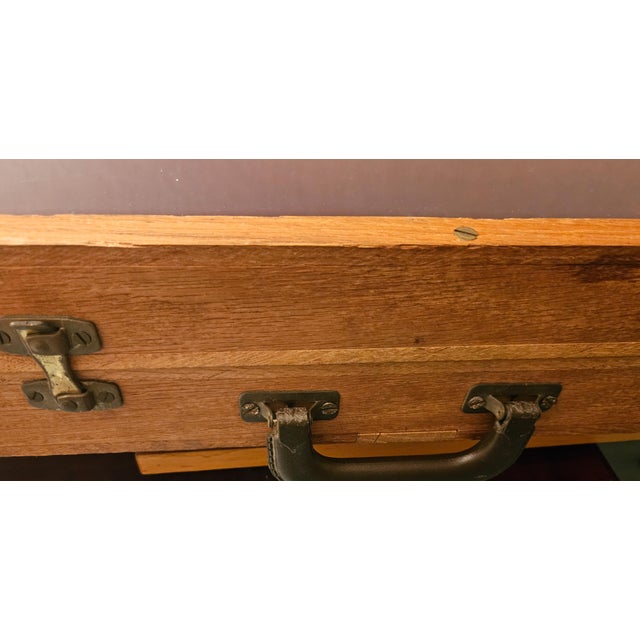 1970s Pair of 2 Rustic Hardwood Hand Made Portable Jewelry Toys Tabletop Display Cases Cabinets For Sale - Image 12 of 17