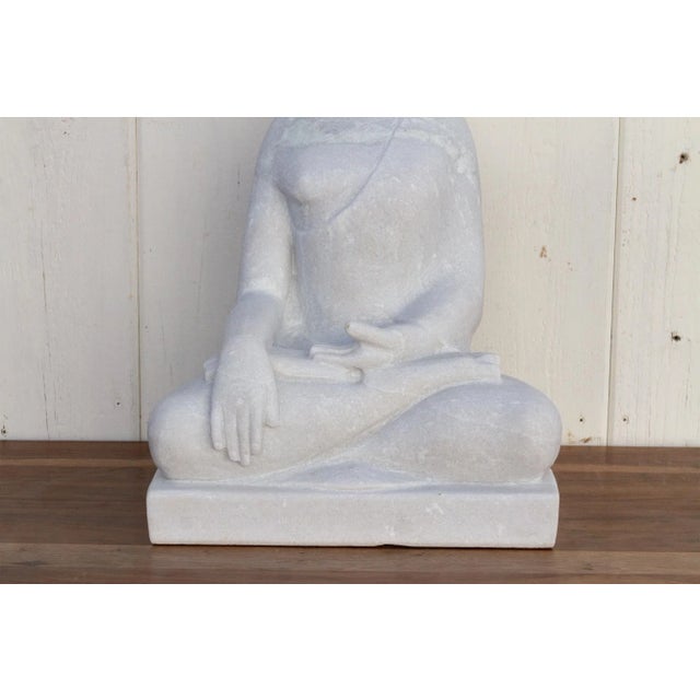 Pure White Modern Burmese Buddha For Sale - Image 4 of 9