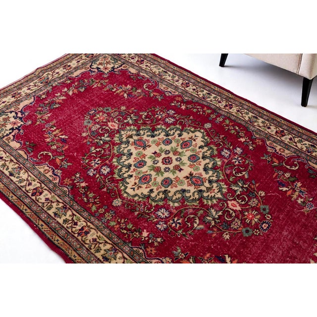 Mid 20th Century Oushak Geometric Wool Carpet For Sale - Image 10 of 10