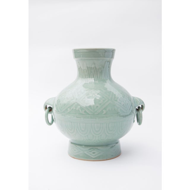 Ceramic 1960's Chinese Porcelain Vase in Celadon Glaze For Sale - Image 7 of 7