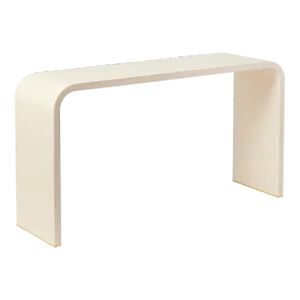 AERIN Faux Shagreen Console Table, Cream