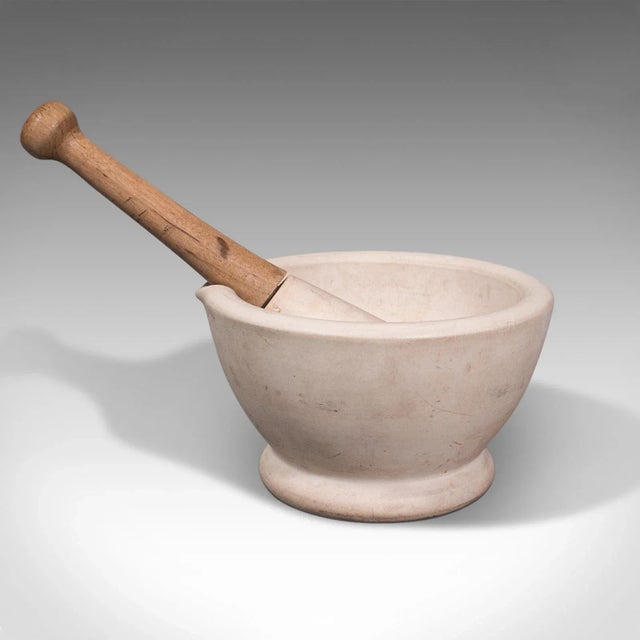 Late 19th Century 1900s Antique Victorian English Ceramic Mortar and Pestle For Sale - Image 5 of 12