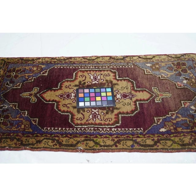 Textile Vintage Turkish Rug 1'8'' x 3'9'' For Sale - Image 7 of 12