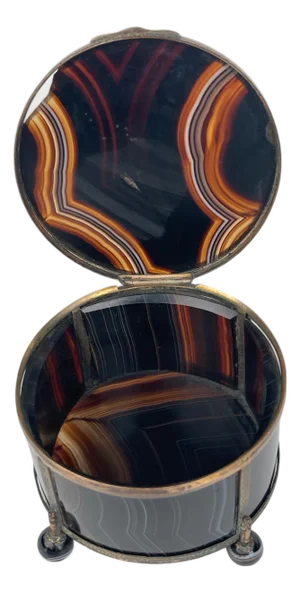 19th Century Ormolu Mounted Agate Jewelry Box
