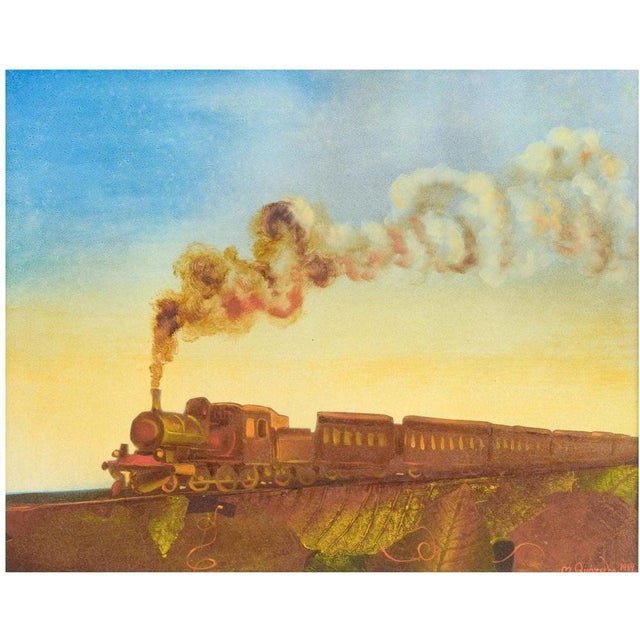 Mikael Kvarsebo, Locomotive, Oil on Board, 1984 For Sale - Image 6 of 6
