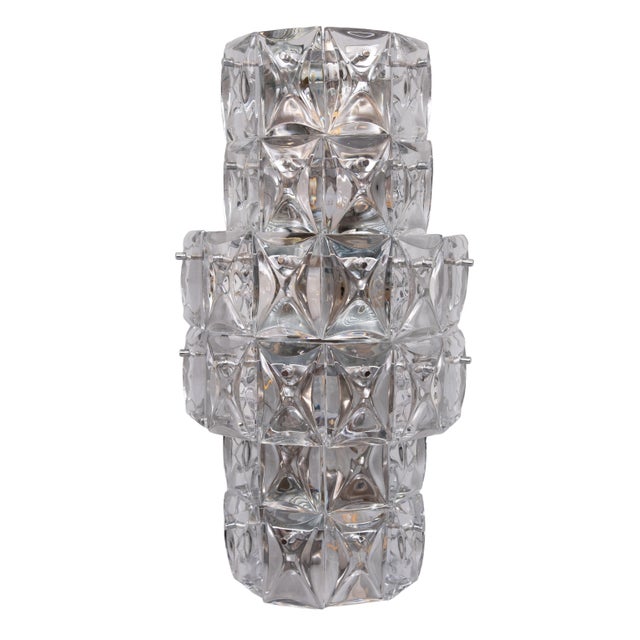Large German Crystal Glass Wall Lamps from Kinkeldey, 1970s, Set of 2 For Sale - Image 9 of 14