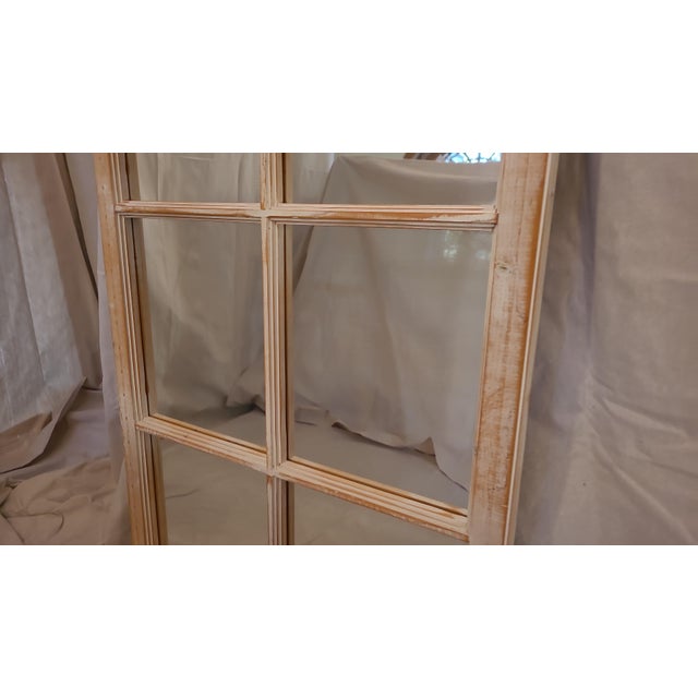 Mid 20th Century Rustic Farmhouse Window Frame Mirror For Sale - Image 4 of 4