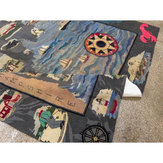 Early 20th Century Whimsical Room Size American Hooked Rug - 7'6" x 11' For Sale In New York - Image 6 of 8