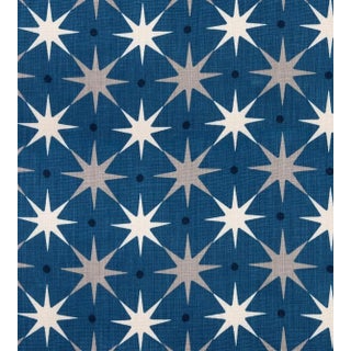 The House of Scalamandré Star Power Fabric, Navy For Sale