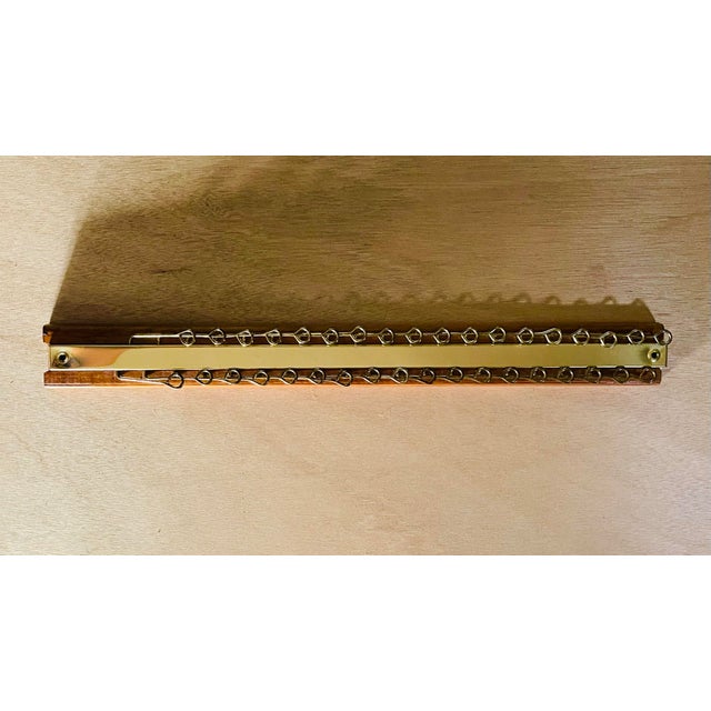Mid 20th Century Wood & Brass Belt/Tie Rack For Sale In Jacksonville, FL - Image 6 of 6