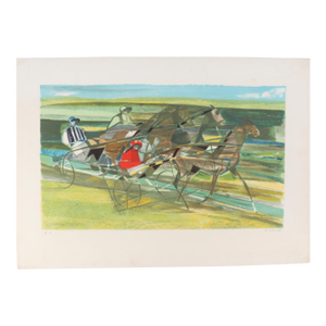 Camille Hilaire (French 1916-2004) Color Lithograph Signed "Trotters"