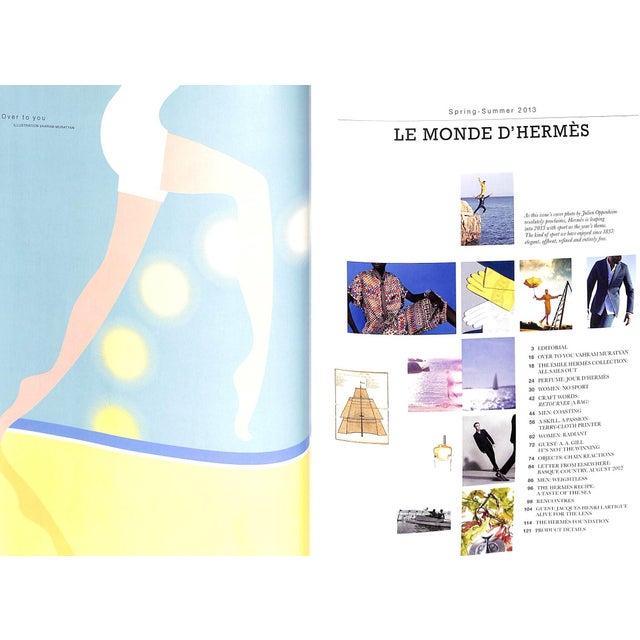 White Le Monde d'Hermes Printemps- No 62 Ete Spring-Summer 2013 For Sale - Image 8 of 12