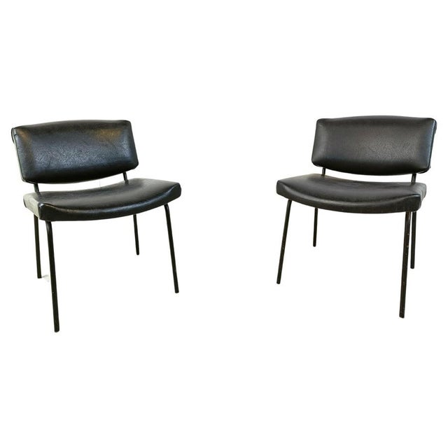 Vintage Conseil Chairs attributed to Pierre Guariche, France, 1950s, Set of 2 For Sale - Image 9 of 9