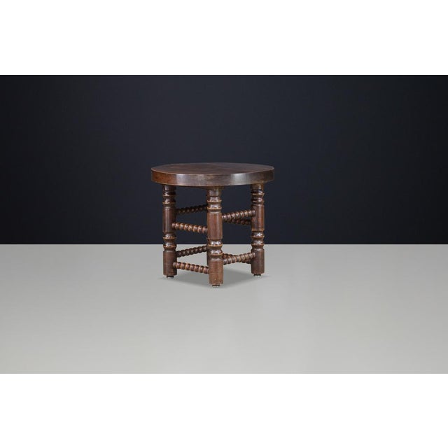 Charles Dudouyt Oak Side Table or Coffee Table, France, 1940s For Sale - Image 4 of 13