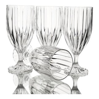 Late 20th Century Mikasa Park Lane Crystal Iced Tea Water Goblets, Set of 4 For Sale