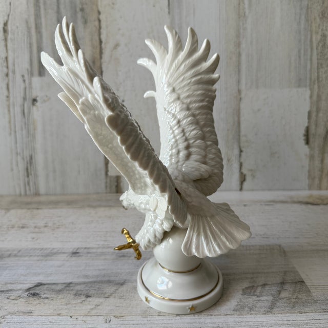 Ivory Vintage "The Lenox Ivory Eagle" Figurine Fine Porcelain (1995) Discontinued For Sale - Image 8 of 9