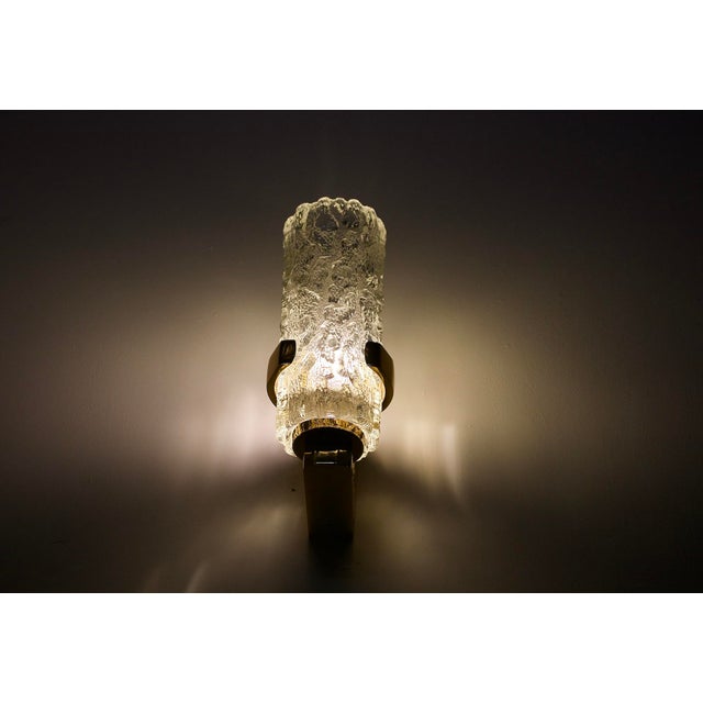 Brutalist Wall Sconces in Brass and Glass, 1970s, Set of 2 For Sale - Image 6 of 13