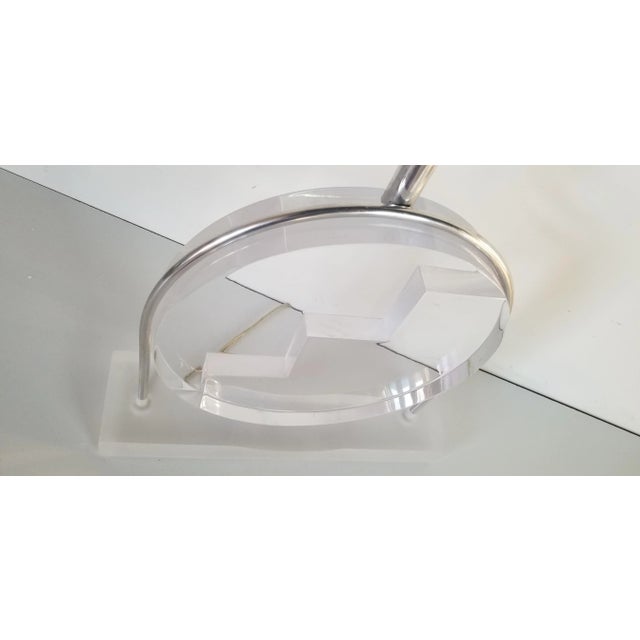 1970's Karl Springer Style French Lucite Table Lamp For Sale - Image 4 of 10