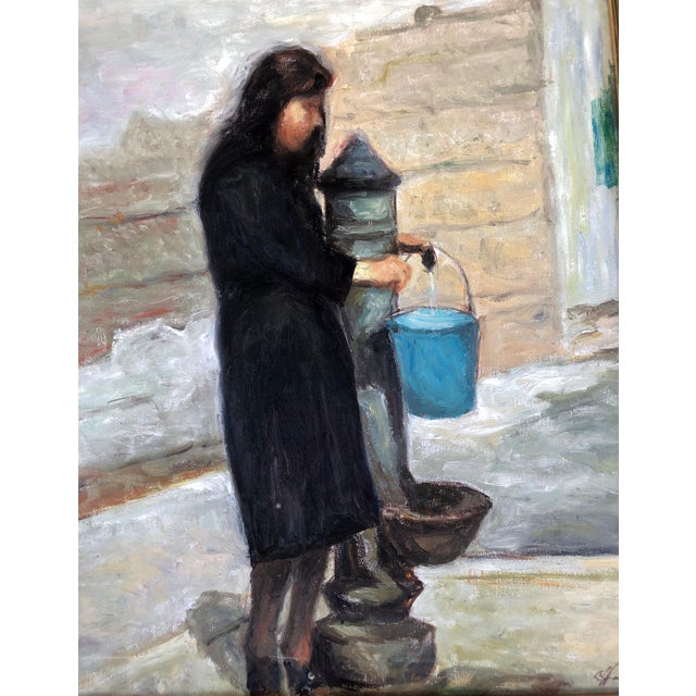 Salvatore Cippone, Woman at the Fountain, 1978, Oil on Canvas For Sale