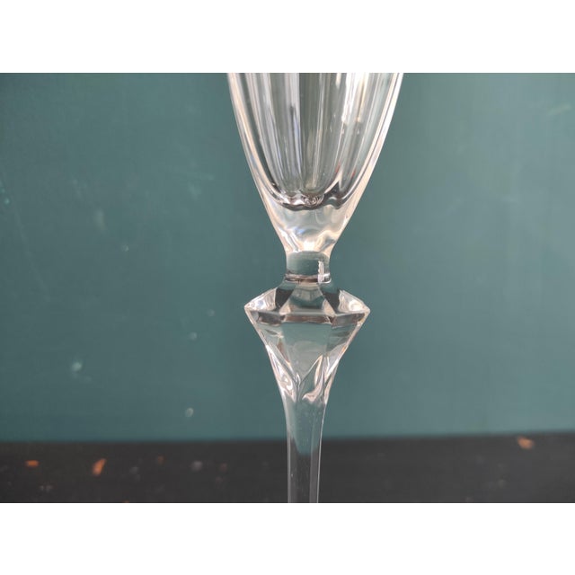 Champagne Glasses Mod. Diamantis from Cristal D'Arques, 1990s, Set of 6 For Sale - Image 6 of 9