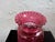 Glass Vintage Fenton Cranberry Pinch Coin Dot Overlay Art Glass Vase With Ruffled Rim – 8.25” For Sale - Image 7 of 11