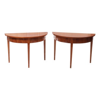 Biedermeier Demilune Tables, Set of 2 For Sale